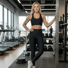 Conjunto Fitness Feminino Legging + Cropped Cintura Alta, Conforto e Modelagem Perfeita GMF