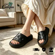 Chinelo Slide Feminino Nuvem Impermeável Macio Leve Luxo com Texturas Delicadas Fashion