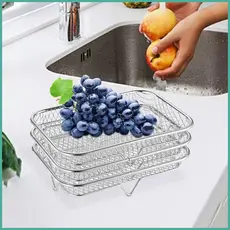 Fritadeira De Ar Racks De Cozinha 3X Empilhável Aço Inoxidável Grill Titular Suprimentos Acessórios Para yontebr
