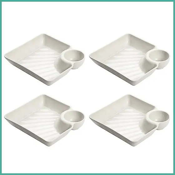Bandeja De Alimentação Antiderrapante Moderna Placas De Exibição Reutilizável Lanche Dividida Para Festa Aperitivo Sobre