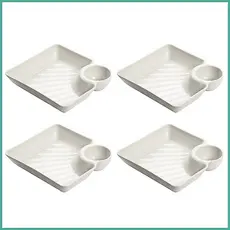 Bandeja De Alimentação Antiderrapante Moderna Placas De Exibição Reutilizável Lanche Dividida Para Festa Aperitivo Sobre