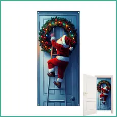 Capa De Porta De Natal Decoração Clássico Ornamento Pano De Fundo Com Corda Tecido Frente Banner Para Interior yontebr