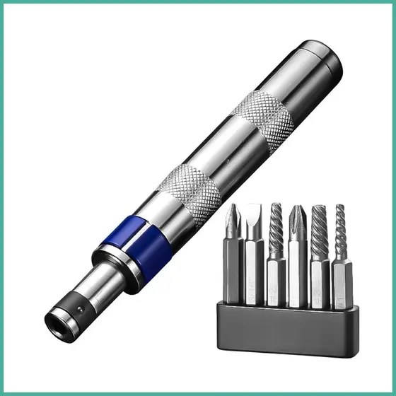 Kit De Chave De Fenda De Metal 6 Bits Portátil Universal Comutável Ferramentas De Reparo Para Fixadores Teimosos Parafus