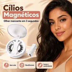 Cílios Magnéticos Sem Cola 3 Ímãs Reutilizáveis com Aplicador e Estojo