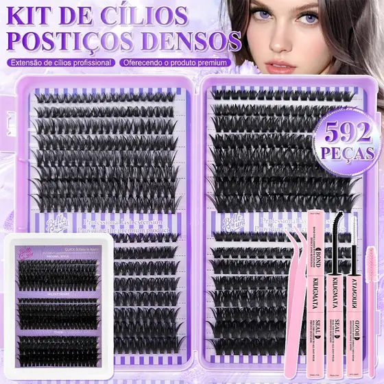 Cílios em Tufo 592/270 Pç com ou sem Cola Selante Pinça DIY