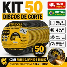 Discos de Corte Startools 4 1/2 Metal Inox 115x1,0x22,2mm