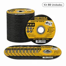Kit Discos de Corte mais Resistente 4 1/2 Metal Inox 115x1,0x22,2mm