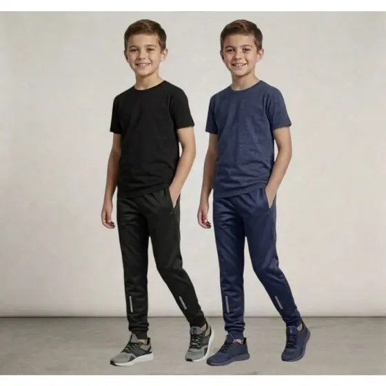 ​Kit 2 Calças Jogger Infantil Unissex Do 4 Ao 16- Conforto Para O Dia A Dia