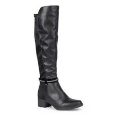 Mississipi Bota Cano Longo Elastano Conforto e Maciez Salto Feminino Preto 0333