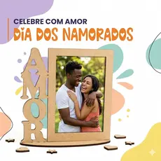 Kit 10 Porta Retrato Lembrancinha Amor Presente Dia Dos Namorados Festas Decoração