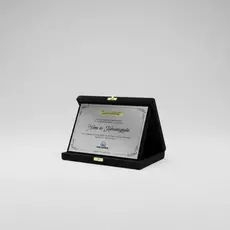 Placa de Homenagem Personalizada a Laser com Estojo Premium Preto