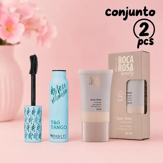 Conjunto C/2 Rimel Mascara Para Cilios Meu Volumão + Base Boca Rosa