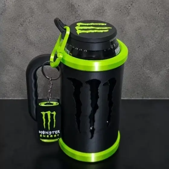 kit Porta Lata Energético 473 ml + Abridor + Tampa Garra