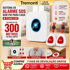 Sistema Alarme SOS Sem Fio Botão de Emergência 300m Para Casa Idosos e Pacientes