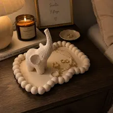 Kit Bandeja Decorativa + Elefante Decorativo | Decoração Minimalista para Sala, Quarto e Aparador