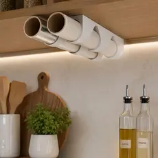 Porta Rolo de Papel Manteiga, Papel Alumínio e Plástico Filme | Organizador de Cozinha