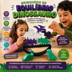 Jogo de Equilíbrio Dinossauro Infantil Educativo | Brinquedo Montessori Coordenação Motora Criança
