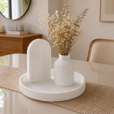 Kit Decorativo vaso com Bandeja e decoração boho para  Sala e quarto