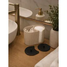 Porta Cotonete e Algodão com Tampa | Organizador para Banheiro e Lavabo | Pote Decorativo