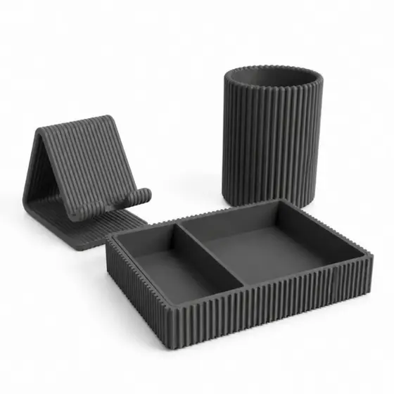Kit Organizador de Mesa | Porta Celular + Porta Canetas + Bandeja Decorativa | Organizador para Escritório e Home Office