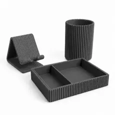 Kit Organizador de Mesa | Porta Celular + Porta Canetas + Bandeja Decorativa | Organizador para Escritório e Home Office