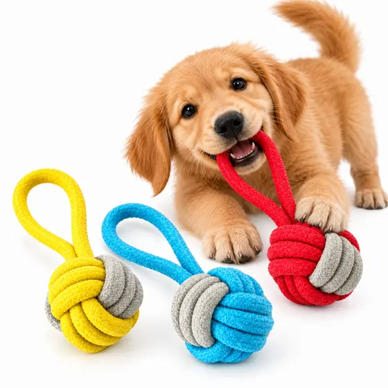 Brinquedo Corda com Puxador Resistente Para Cachorro Mordedor Pet Brincadeira Exercício 1un