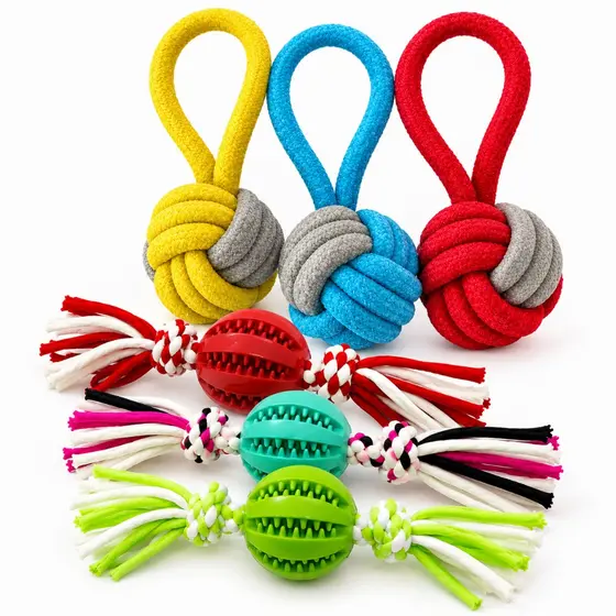 Brinquedos Corda com Puxador Resistente Para Cachorro Mordedor Pet Brincadeira Exercício Variados 1un