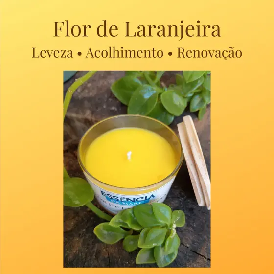 Vela Aromática Flor de Laranjeira 100g | Vela Perfumada Artesanal para Relaxamento e Decoração