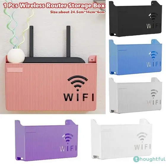 Caixa De Armazenamento De Prateleira De Roteador Sem Fio Wi-Fi Pensativo, Organizador De Parede, Suporte De Cabo