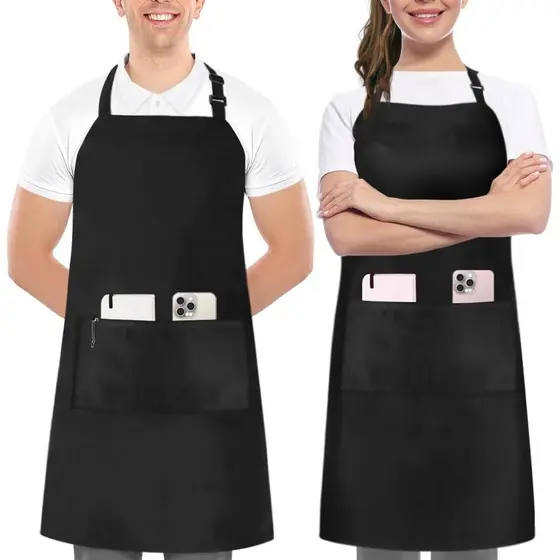 Avental de Cozinha Utopia, Pacote com 2 Aventais, Ajustável com 2 Bolsos, Resistente à Água e Óleo, Avental de Cozinha p