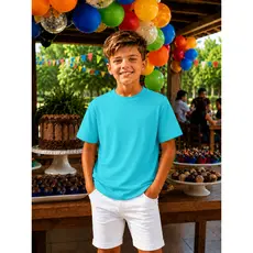 Camiseta Infantil Juvenil Masculina Algodão Malha 26.1 Grossa Varias Opçoes de Cores Menino 2 ao 14