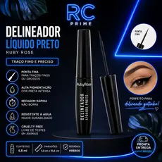 Delineador Líquido Preto Ruby Rose HB-8406