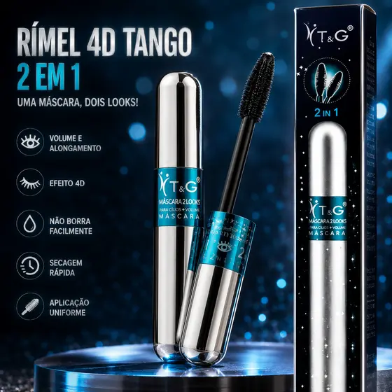 Mascara Rimel 4d - 2 Em 1 Alonga + Volume Tango