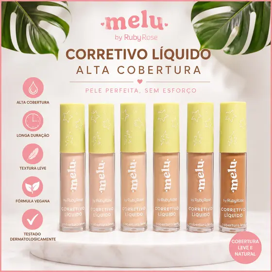 Corretivo Líquido Cobertura Leve Melu by Ruby Rose HB-8104