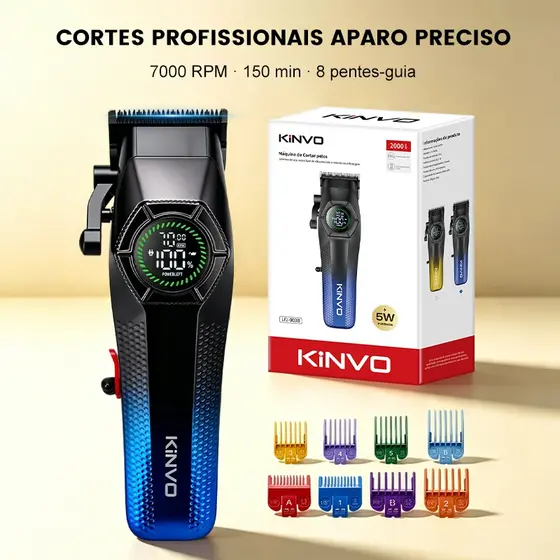 Inova Original Máquina de Cortar Cabelo Profissional Recarregável Precisão e Potência Bateria de Longa Duração