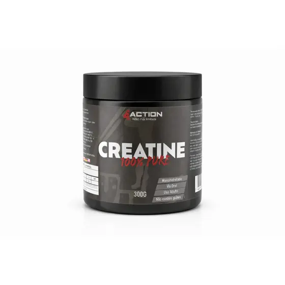 Creatina Monohidratada matéria-prima importada 100% Pura 300g 4Action