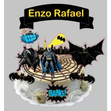 Topo Topper De Bolo Batman 2 - Topo Personalizado C/ Nome e Idade