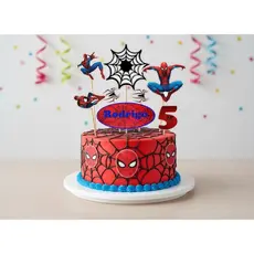Topo Topper De Bolo Homem Aranha - Topo Personalizado C/ Nome e Idade