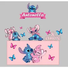 Topo Topper De Bolo Stitch - Topo Personalizado C/ Nome e Idade