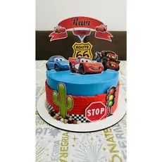 Topo Topper De Bolo Carros Relâmpago Mc Queen - Topo Personalizado C/ Nome e Idade