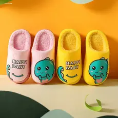 Outono inverno pai-filho crianças sapatos de algodão feminino interior casa dos desenhos animados bonito antiderrapante