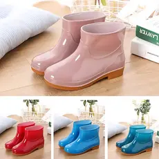 Sapatos de água femininos de cano baixo adulto Mid-tube botas de chuva feminino velo tubo curto moda verão botas de água