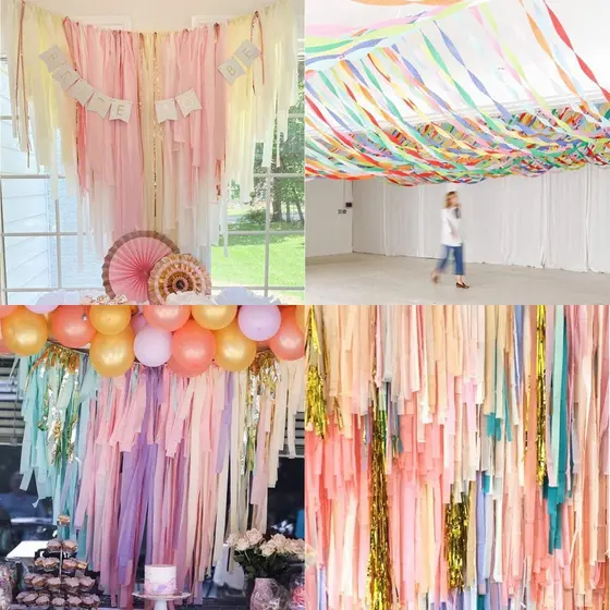 4.5cm X 25m Papel Crepe Streamers Casamento Festivals De Festa De Aniversário Decoração Fundo Pendurado