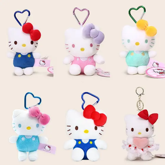 Chaveiro de Pelúcia Hello Kitty da Sanrio para Decoração de Carro e Mochila, Brinquedo Infantil