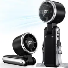 Ventilador Portátil de Mão Turbo - 5 Velocidades, Alta Potência, Bateria Recarregável de 4000mAh, Mini Ventilador Pessoa