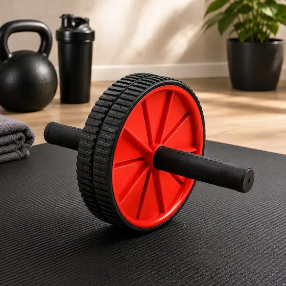 Roda Abdominal Dupla Profissional Exercícios Fitness Academia Pegadores Antiderrapantes Cor Sortida