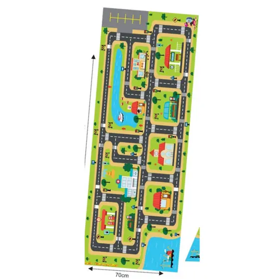 Pista de carrinho + Brinde 1 caixa com 4 carrinhos uma diversão para crianças Brinquedo Educativo Lúdico Lona Tea TDAH