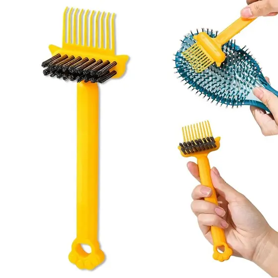2 Em 1 Escova De Cabelo Limpador Pente Limpeza Removedor Ancinho Para Remover Poeira Do Uso Salão De Beleza Doméstico
