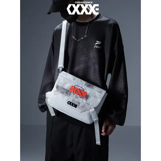 COEXISTENCE Street Wear All-Match Student Commuter Bag Bolsa mensageiro Original masculina Bolsa mensageiro Bolsa de omb