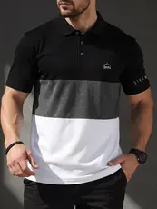 Impressão 3D Impressão Simples Cor polo Camisa Confortável Leve Respirável